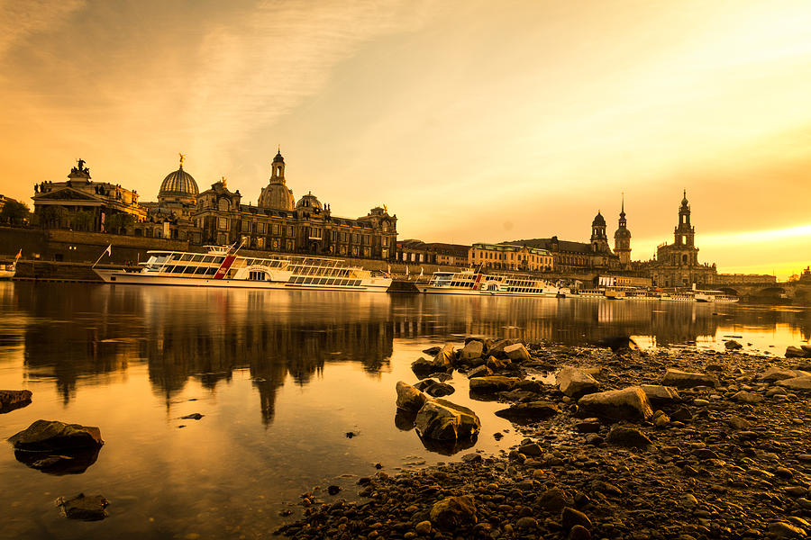 Architecture Photograph - Golden Dresden  by Musa GULEC