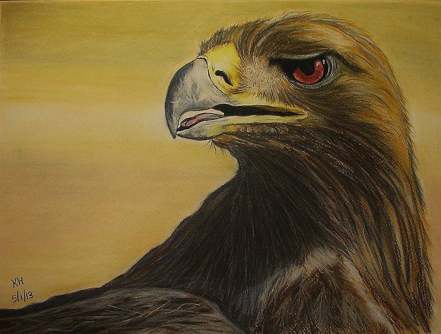 Eagle Pastel - Golden Eagle Portrait by Kevin Hubbard