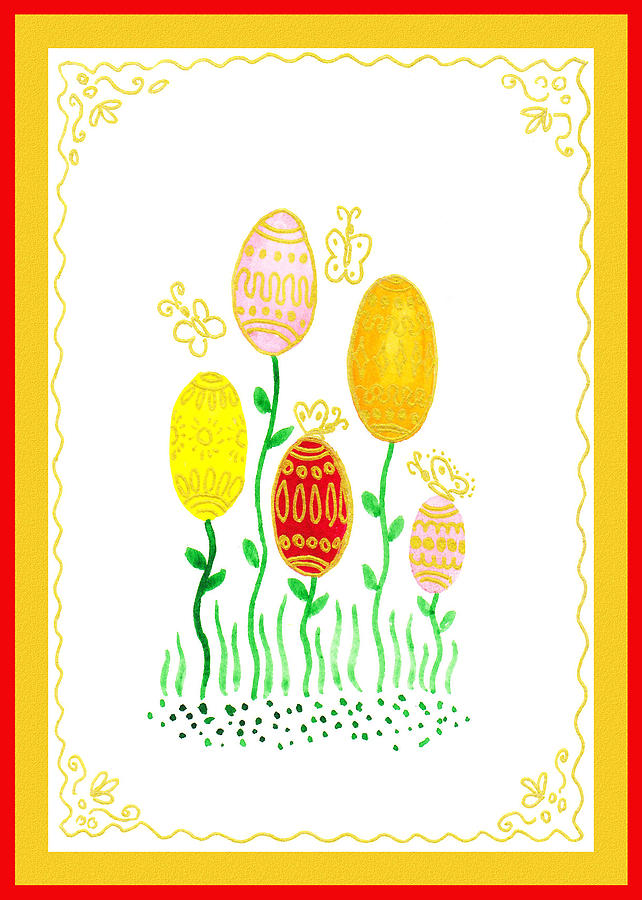 Golden Easter Eggs  Painting by Irina Sztukowski