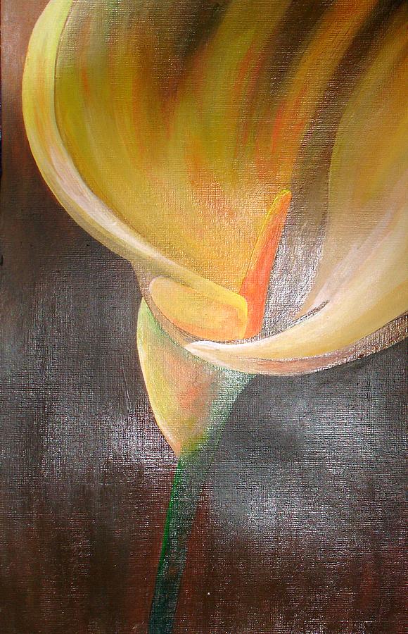 Lily Painting - Golden Easter Lily by Taiche Acrylic Art