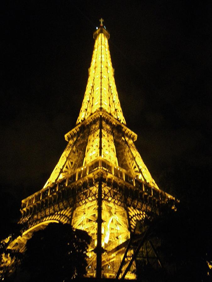 Paris Photograph - Golden Eiffel Tower by Rasma Raisters