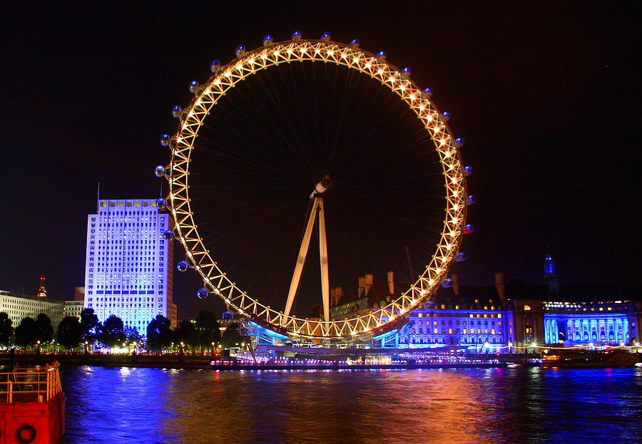 Golden Eye, London!  London eye at night, London eye, Famous places