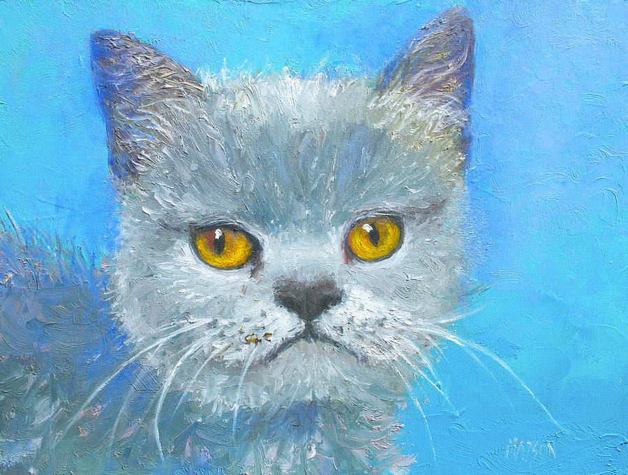 Cat Painting - Golden Eyes Cat by Jan Matson