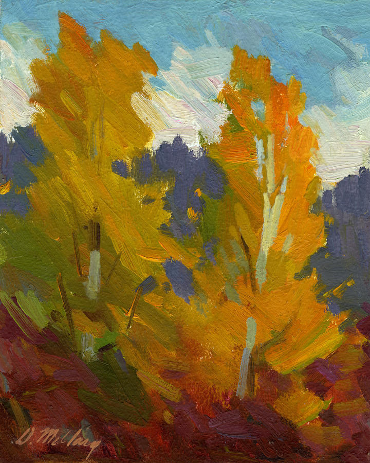 Golden Fall Painting by Diane McClary