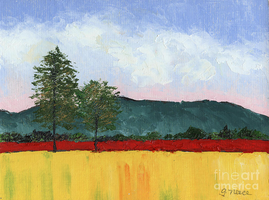 Golden Field Painting by Ginny Neece