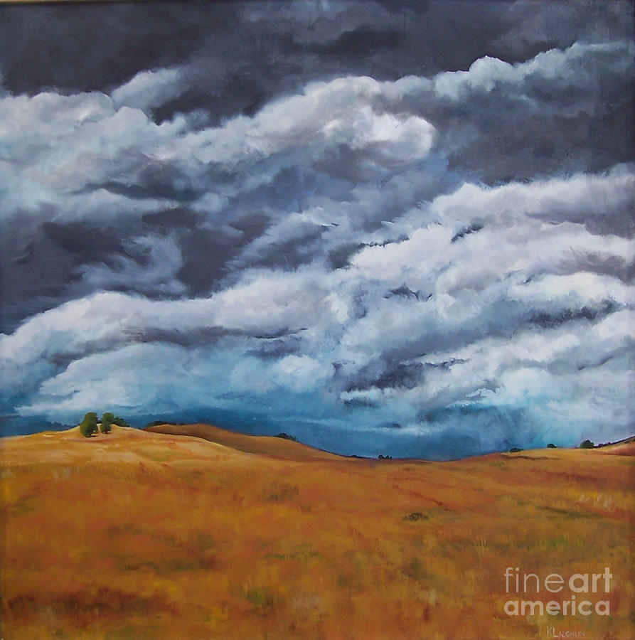 Golden Fields Painting by Kathy Laughlin
