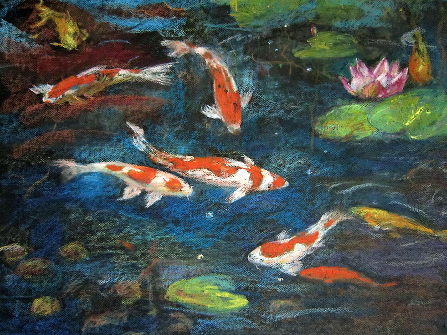 Golden Fish Painting by Jieming Wang