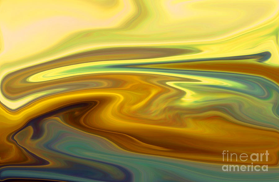 Golden Flow Digital Art by Gayle Price Thomas