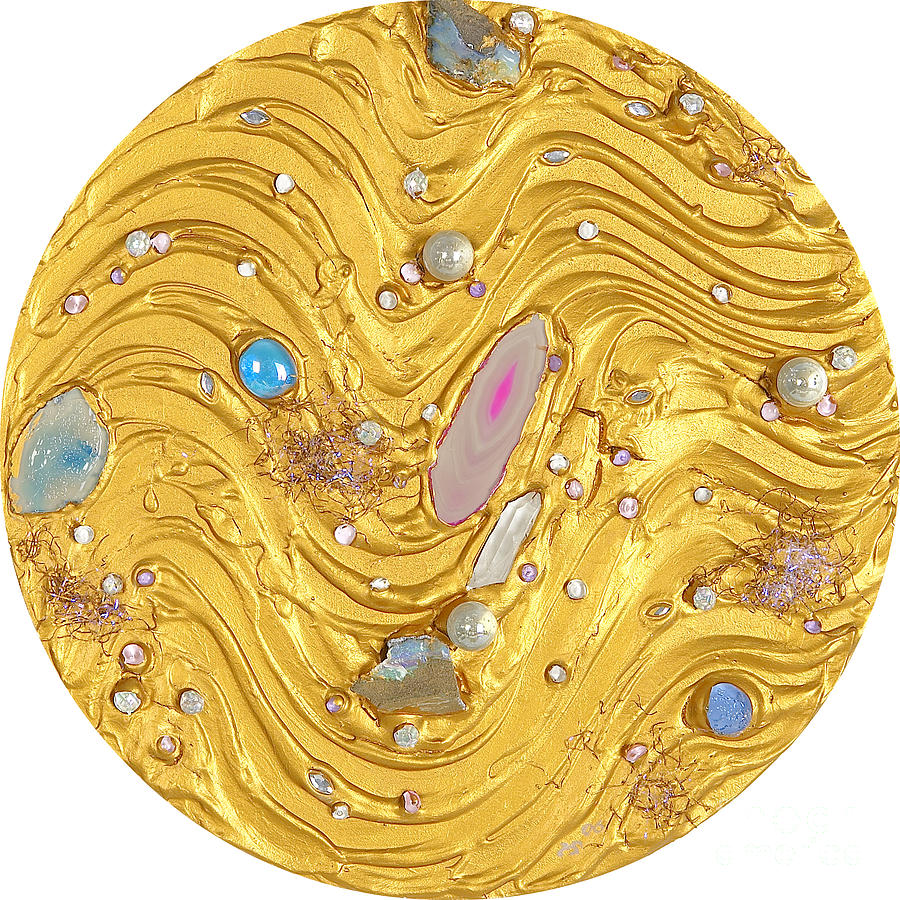 Golden flow of gems Relief by Heidi Sieber