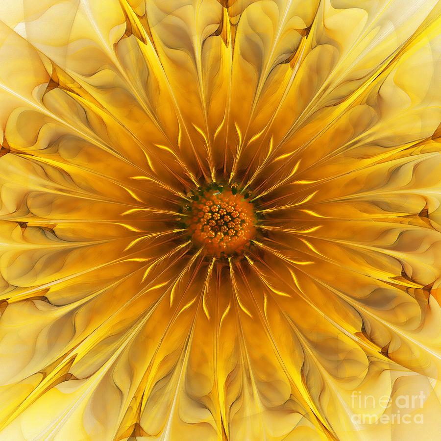 Golden Flower Digital Art by Klara Acel