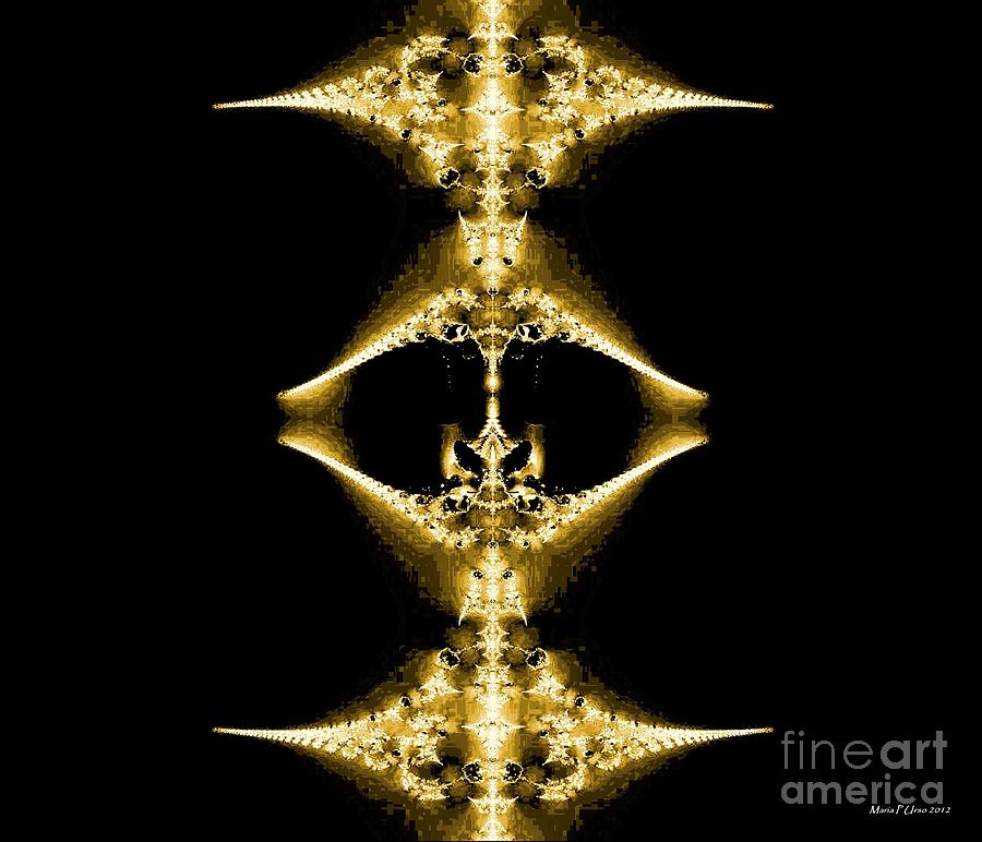 Golden Fractal Digital Art by Maria Urso