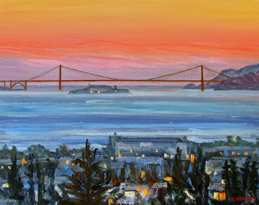 Oakland Painting - Golden Gate at Twilight by Robert Gerdes