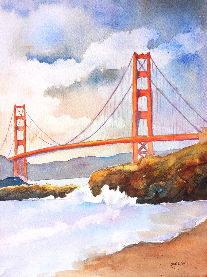 Golden Gate Bridge 4 Painting by Carlin Blahnik CarlinArtWatercolor