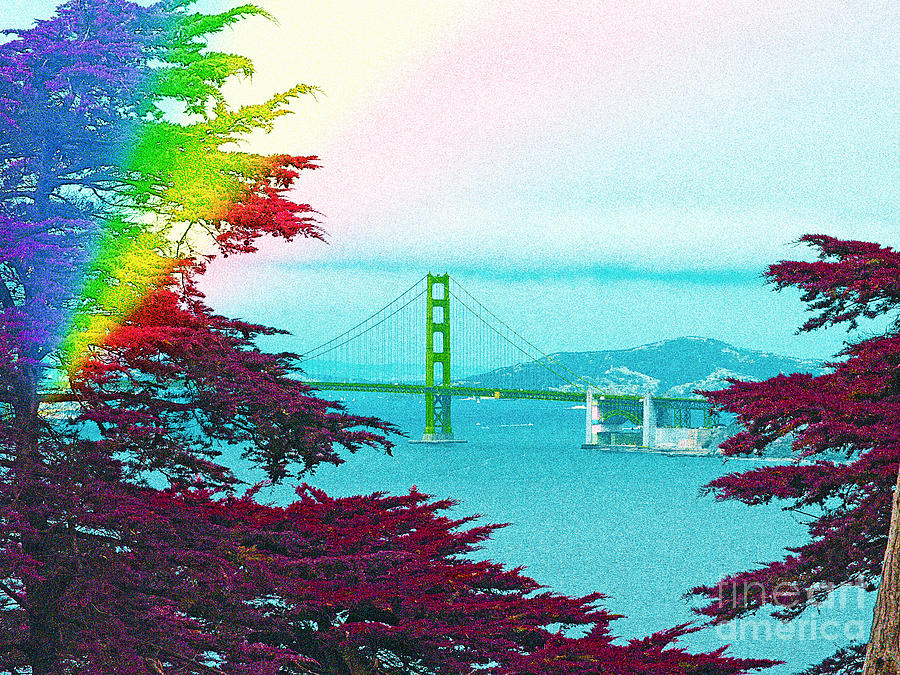 Golden Gate Bridge Digital Art by Celestial Images