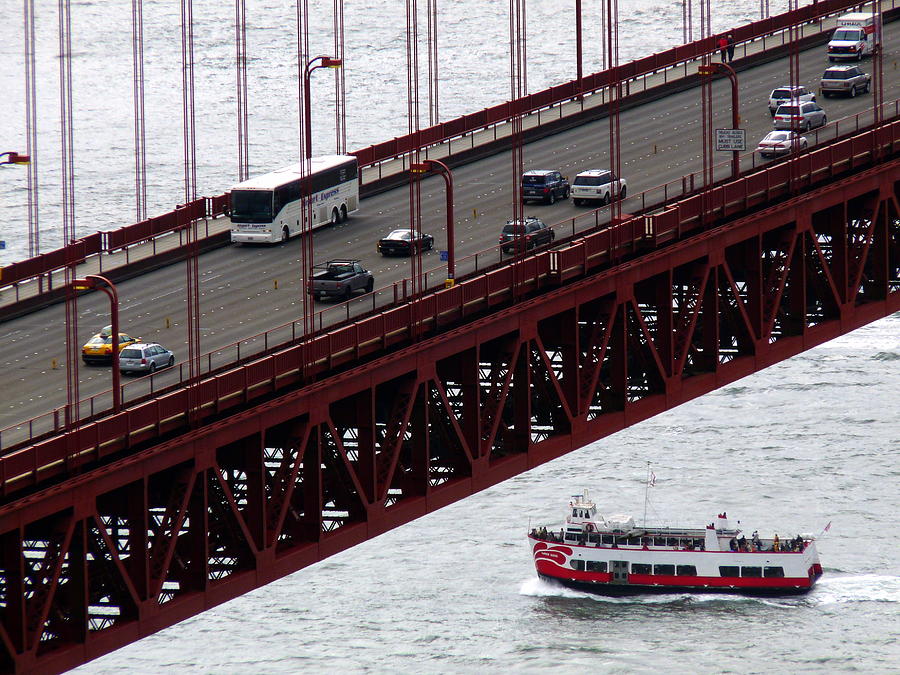 Golden Gate Bridge Aerial Tour Boat Photograph by Jeff Lowe
