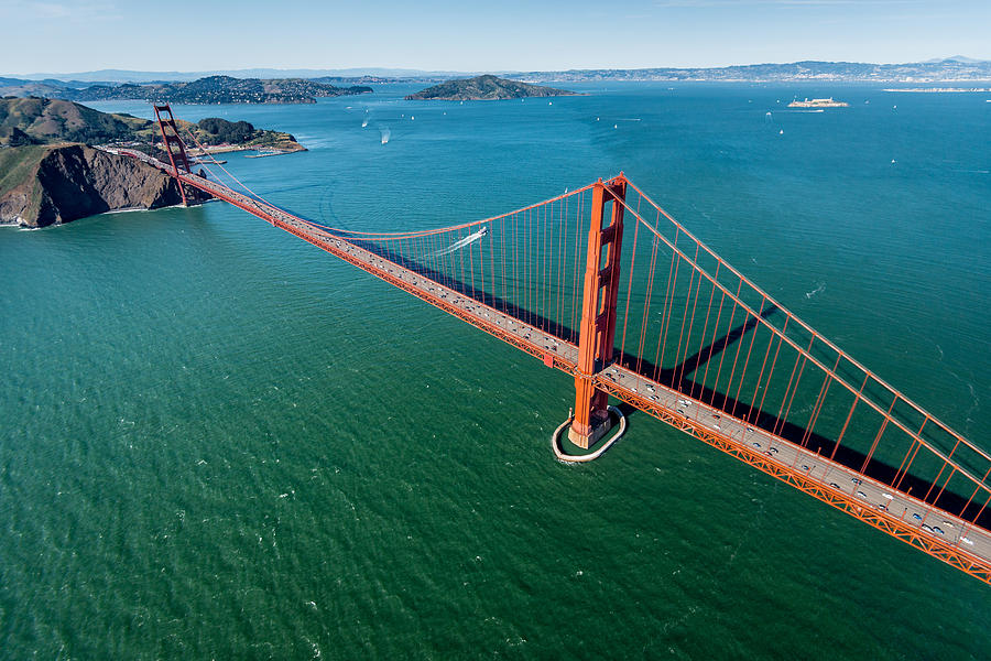Golden Gate Bridge Photograph - Golden Gate Bridge Aloft by Steve Gadomski