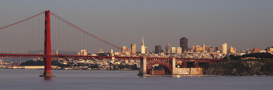 Golden Gate Bridge and San Francisco Panoramic Photograph by Lee Kirchhevel