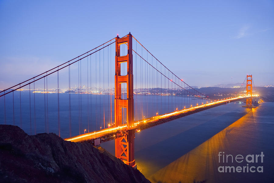 Golden Gate Bridge at Dusk Photograph by Bryan Mullennix