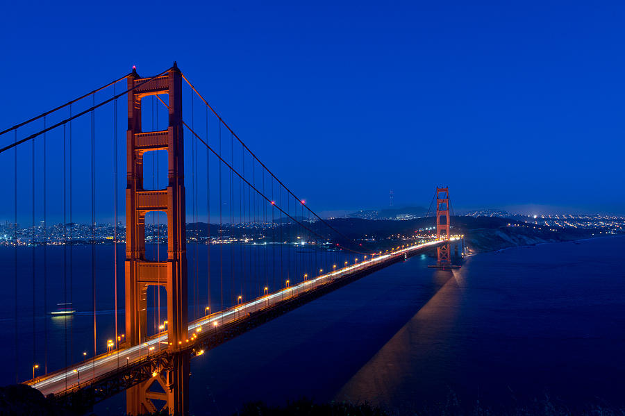 Golden Gate Bridge at Dusk in San Francisco Photograph by Carol M Highsmith