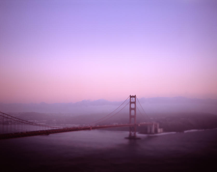 Golden Gate Bridge Photograph - Golden Gate Bridge At Sunset by Dave Shafer