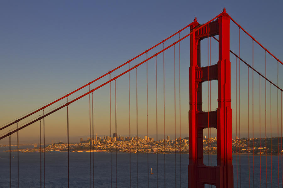 San Francisco Photograph - Golden Gate Bridge at Sunset by Melanie Viola