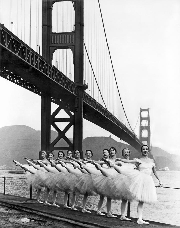 San Francisco Photograph - Golden Gate Bridge Ballet by Underwood Archives