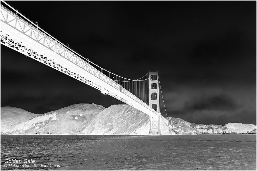 Golden Gate Bridge Black and White San Francisco Bay    Photograph by LeeAnn McLaneGoetz McLaneGoetzStudioLLCcom