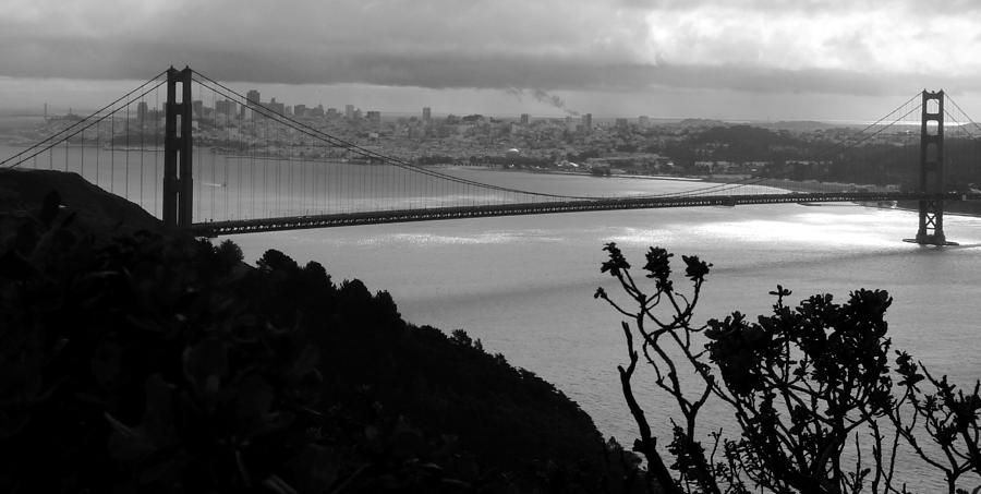 Golden Gate Bridge Black White Photograph by Jeff Lowe