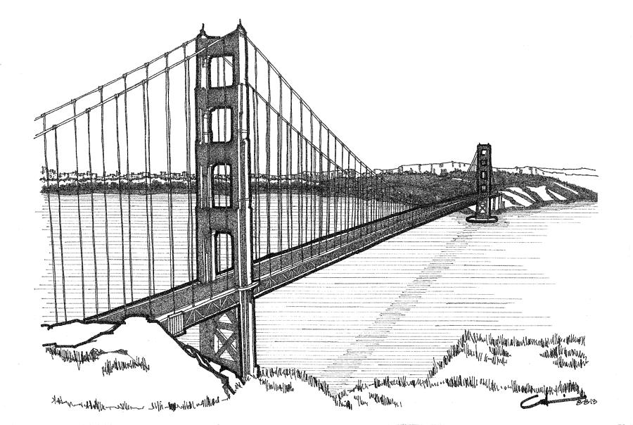 Golden Gate Bridge Drawing by Calvin Durham Fine Art America