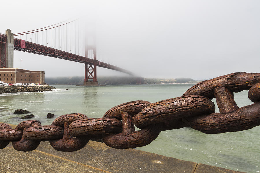 Golden Gate Bridge Photograph - Golden Gate Bridge Chain by Adam Romanowicz