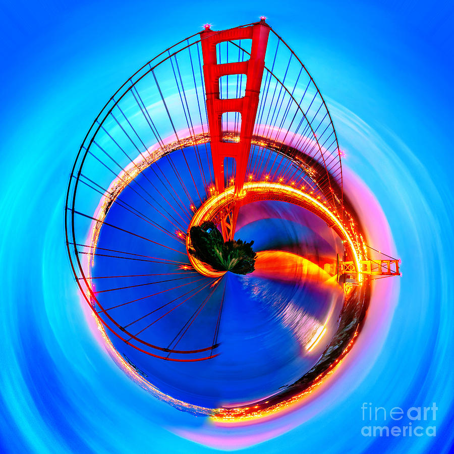 San Francisco Photograph - Golden Gate Bridge Circagraph by Az Jackson