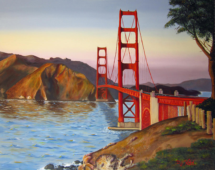 San Francisco Golden Gate Bridge Painting - Golden Gate Bridge by Dottie Ki...