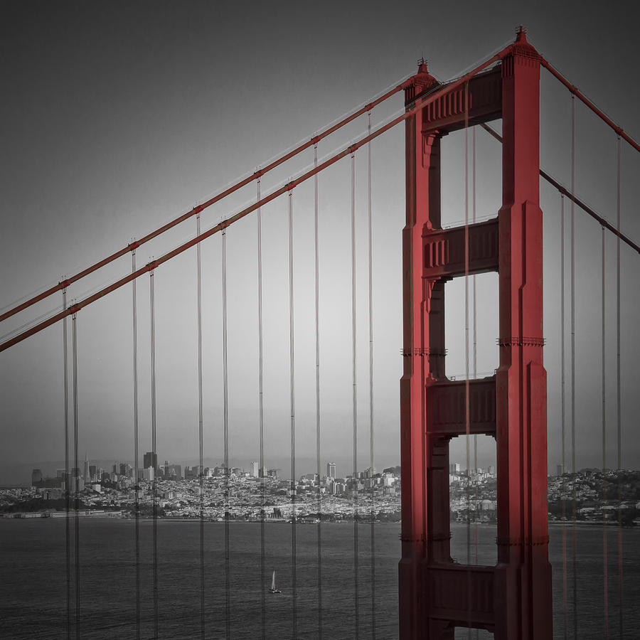San Francisco Photograph - Golden Gate Bridge - Downtown View by Melanie Viola