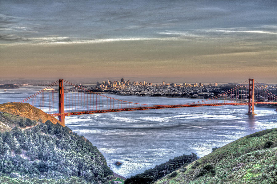 Golden Gate Bridge from Marin Headlands 4 Photograph by SC Heffner