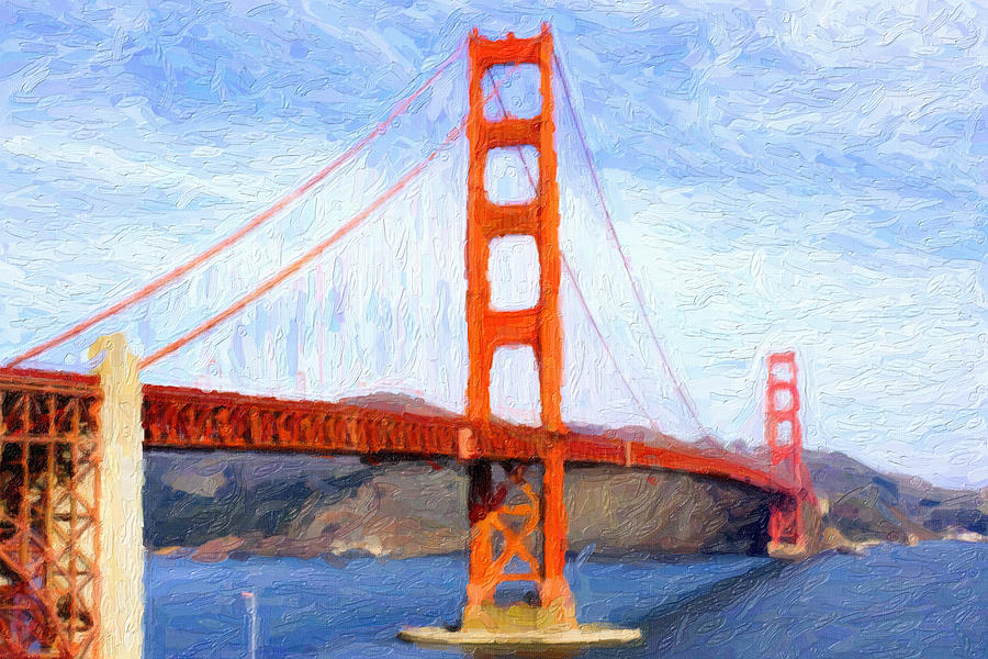 Golden Gate Bridge Digital Art by Gravityx9  Designs