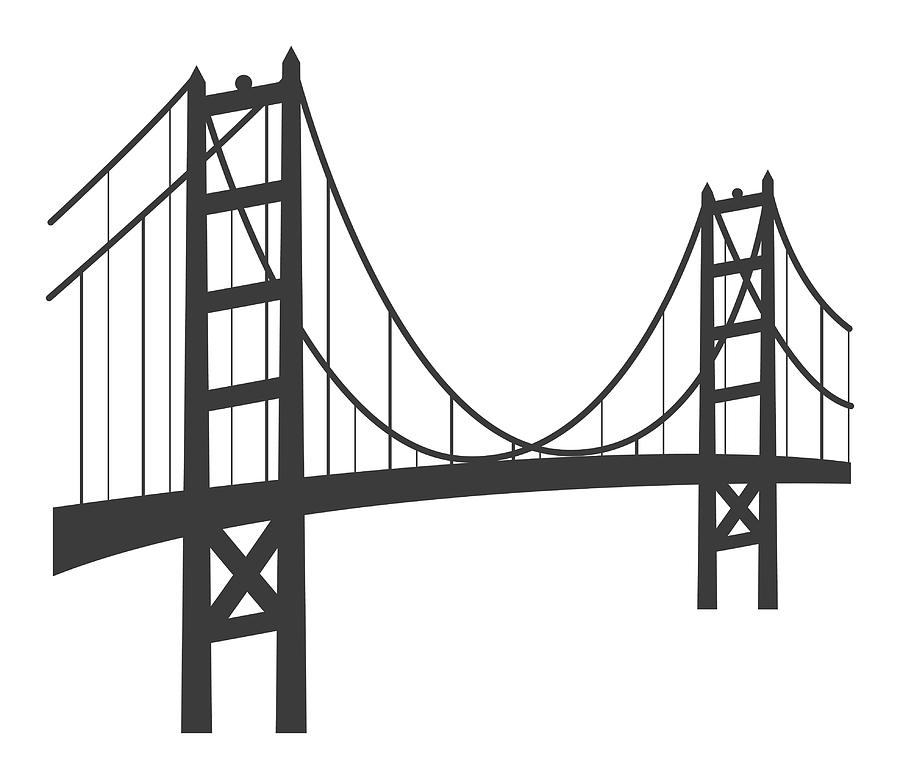 Golden Gate Bridge Icon Drawing by Bamlou