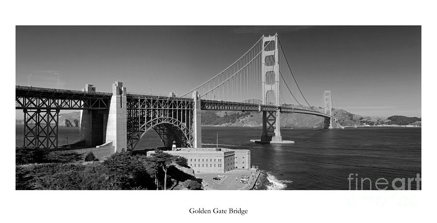 Golden Gate Bridge in Black and White Photograph by Twenty Two North