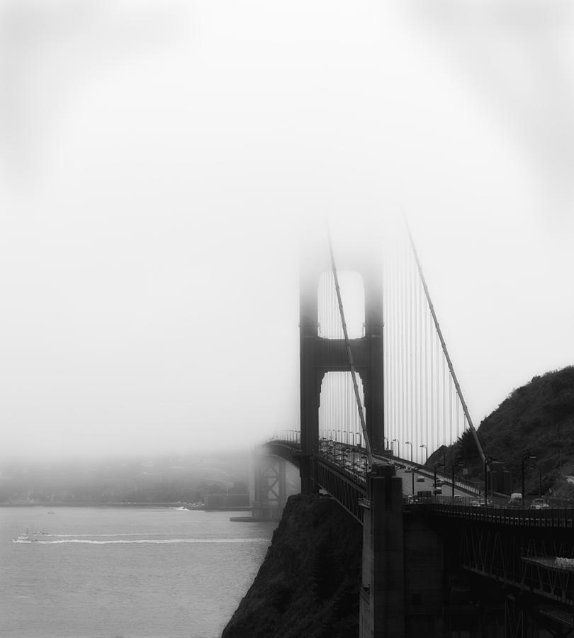 Golden Gate Bridge in Fog ... Sausalito Side Photograph by Chuck Caramella