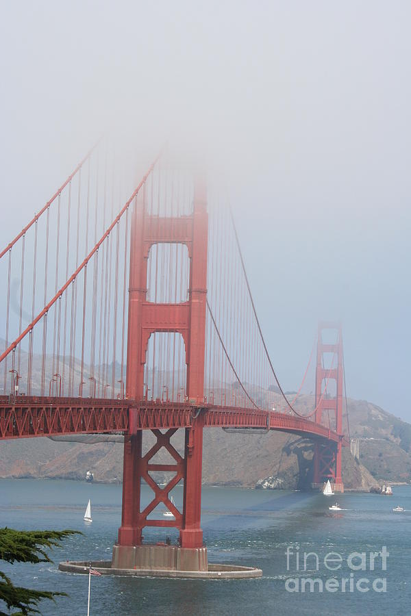 Golden Gate Bridge Photograph - Golden Gate Bridge In Fog by Christiane Schulze Art And Photography