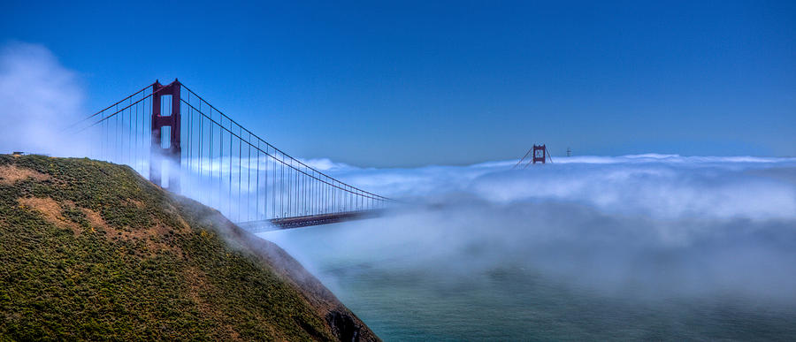 Golden Gate Bridge in Fog Photograph by Jonny D