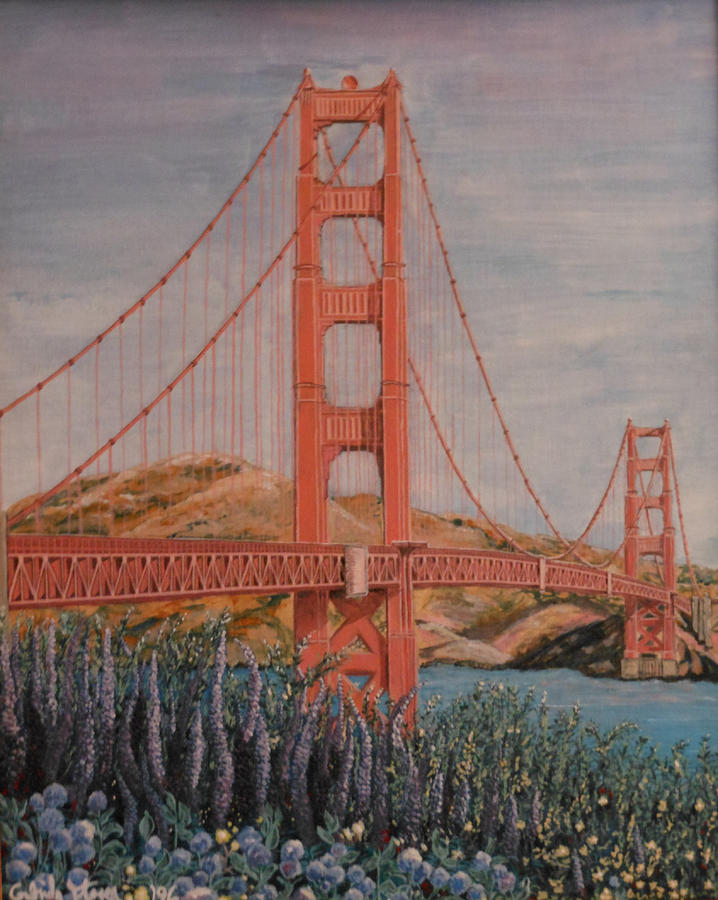 Architecture Painting - Golden Gate Bridge In Full Bloom by Martha Cervantes