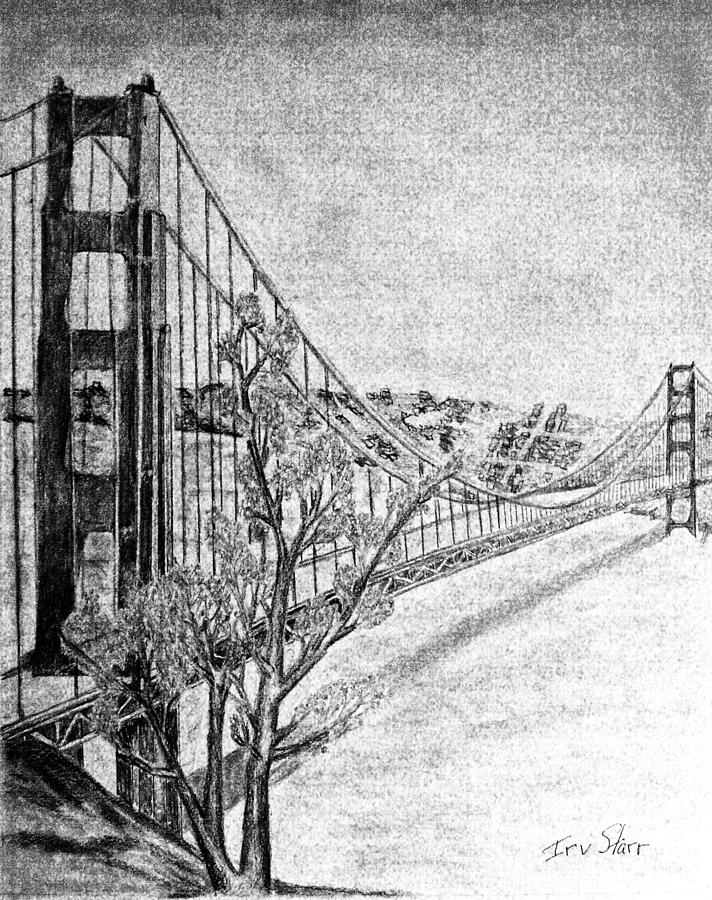 Golden Gate Bridge Drawing by Irving Starr