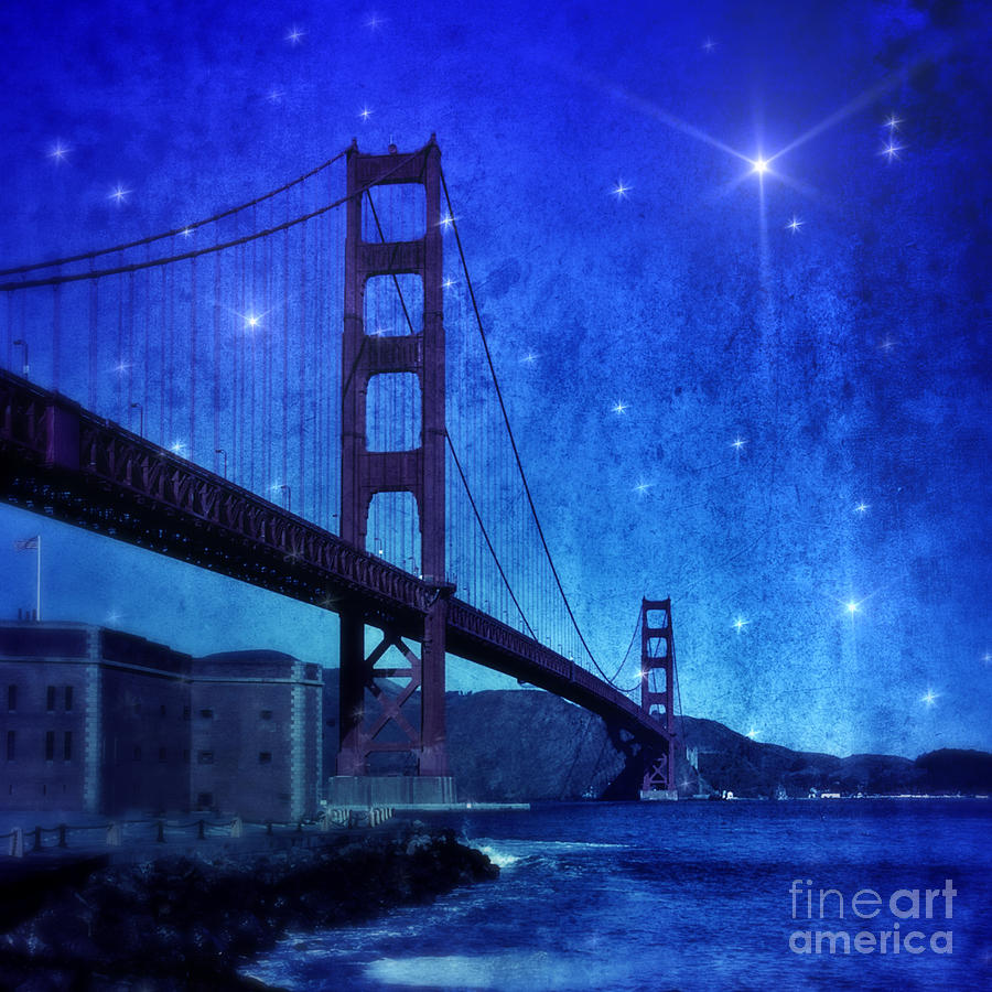 Golden Gate Bridge Night Photograph by Jill Battaglia
