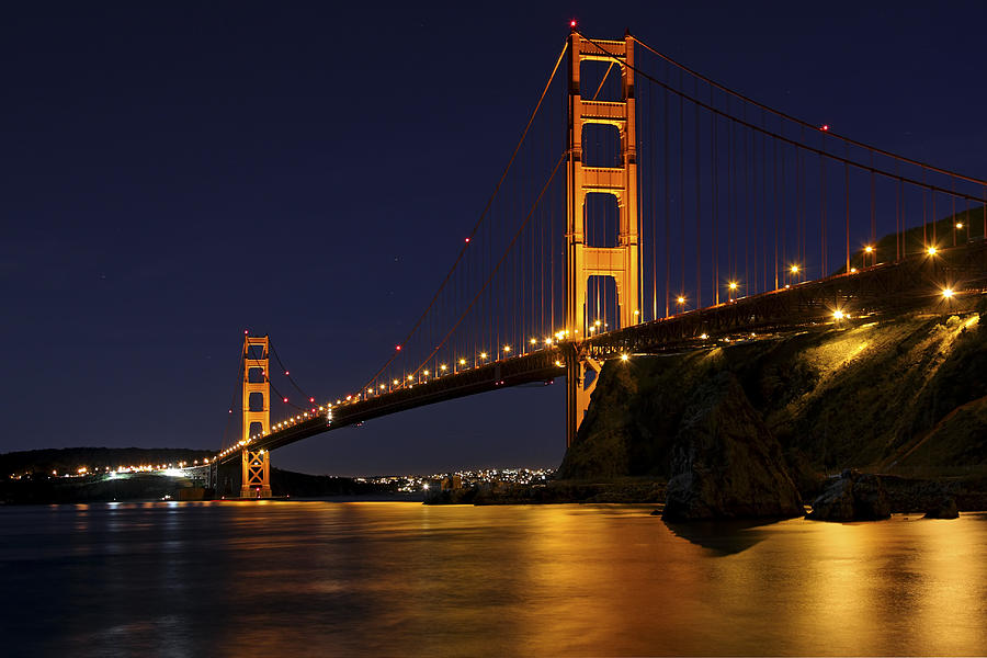 Golden Gate Bridge on a Fogless Night Photograph by Rick Pisio