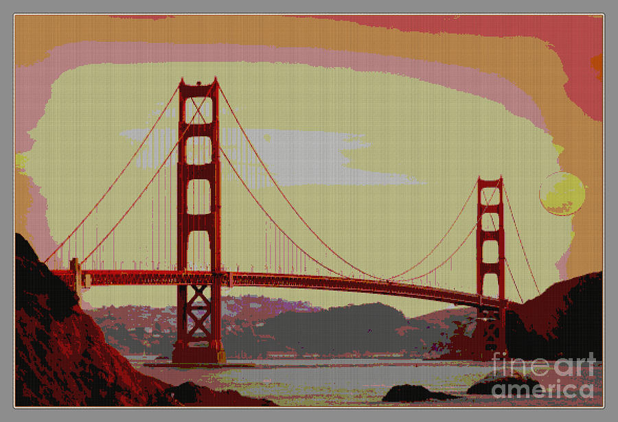 Golden Gate Bridge Mixed Media - Golden Gate Bridge San Francisco  by Celestial Images