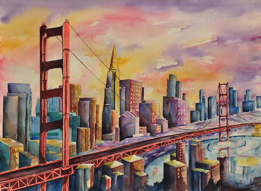 Golden Gate Bridge - San Francisco Painting by Joy Skinner