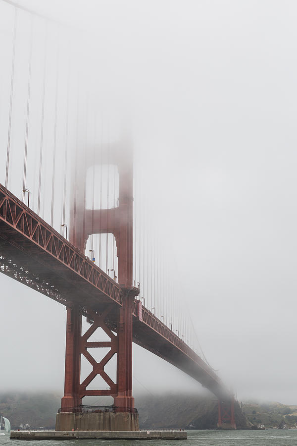 Golden Gate Bridge Photograph - Golden Gate Bridge Shrouded in Fog by Adam Romanowicz