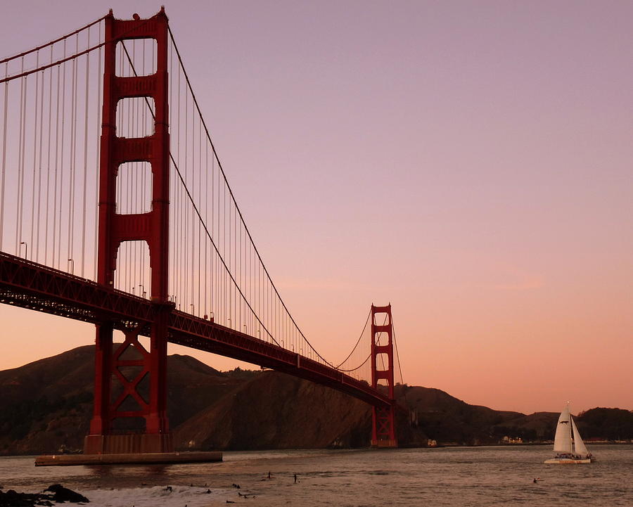 Golden Gate Bridge Sunset Photograph by Jeff Lowe
