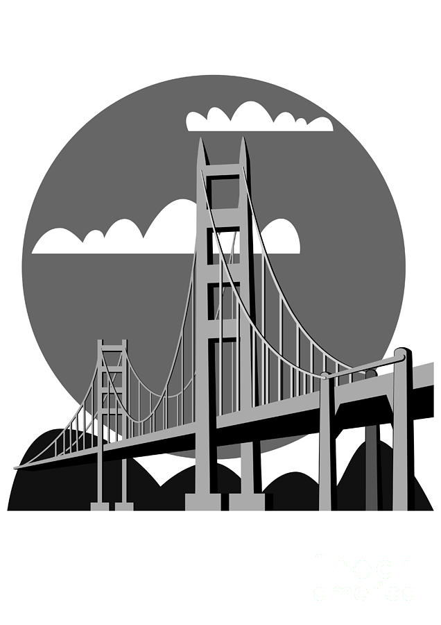 Golden Gate Bridge - vector Digital Art by Michal Boubin - Fine Art America