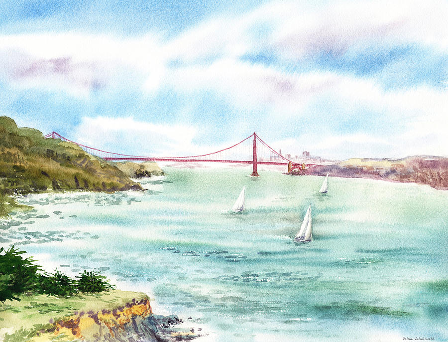 Golden Gate Bridge View From Point Bonita Painting